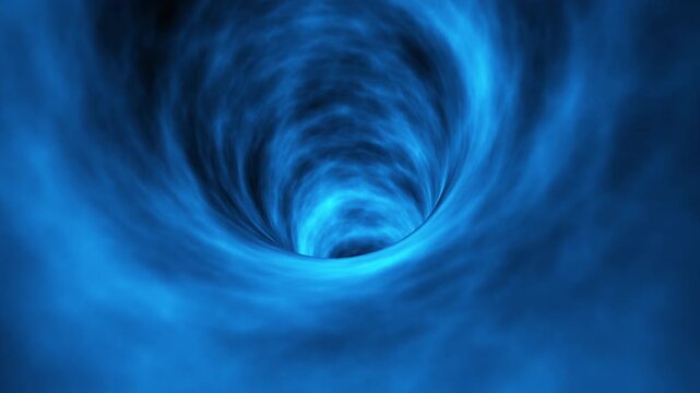 Interstellar travel inside a funhouse hole. Horizontal version.