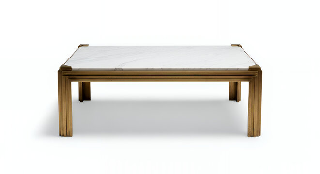 modern art deco coffee table with marble top and brass legs 
