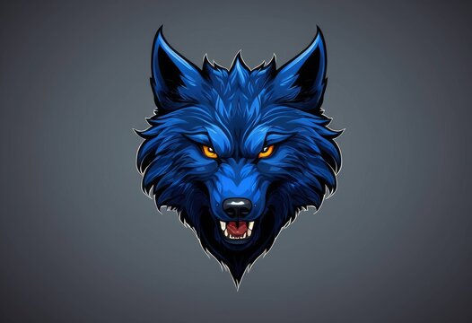 Ferocious wolf mascot baring fangs ideal for e-sports and sports teams