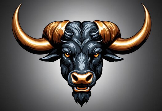 Ferocious bison mascot ideal for e-sports and sports teams