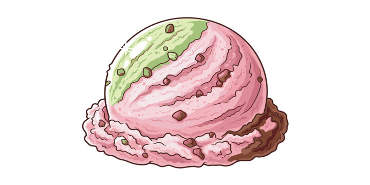 Colorful ice cream dessert sweet treat.