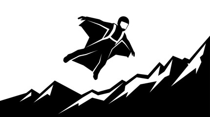 Wingsuit Flyer Over Mountains © Lucianatakahashi