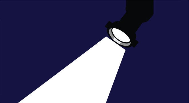 Spotlight Beam. Graphic Illustration. Minimalist Pixel Art. Flat Texture. Stage Lighting Background.