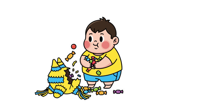 Cute Boy Watching Broken Toy Robot Sadly.