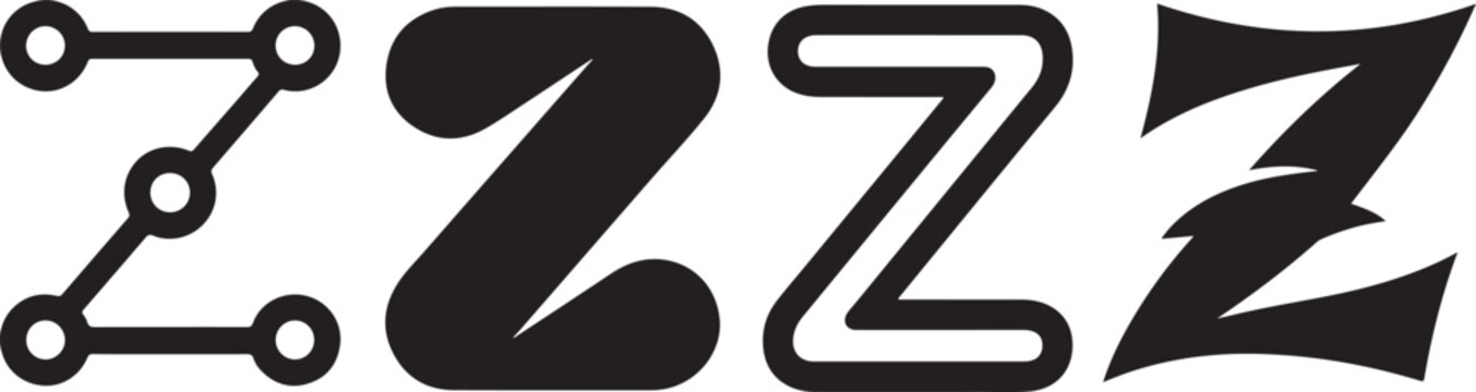 Variations of letter Z in black.