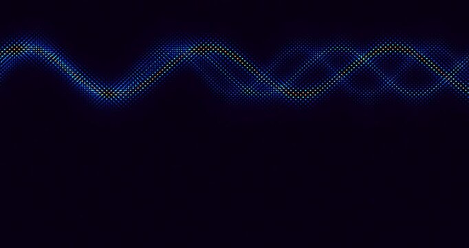 Dynamic Abstract Wave Patterns Featuring Glowing Neon Sine Waves Moving Across A Dark Background.