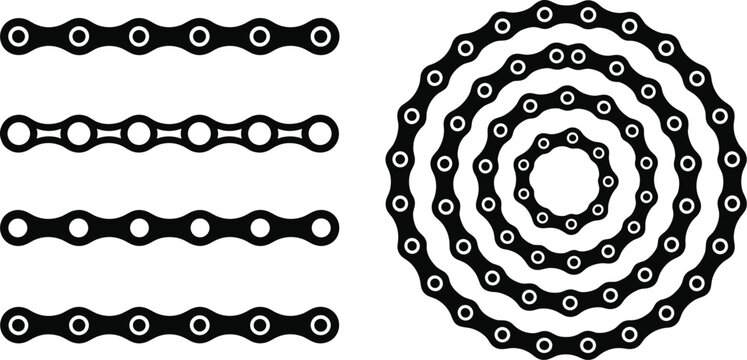 Bicycle Chain Links and Rings vector illustration
