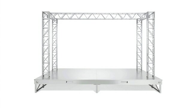 Modern stage setup with aluminum trusses