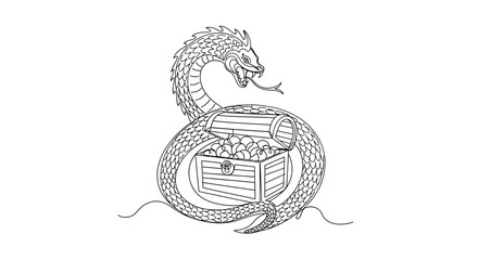 Serpent Guarding Treasure Chest © Azizi