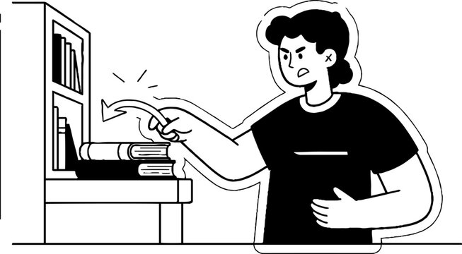 Frustrated woman dealing with printer paper jam issue.