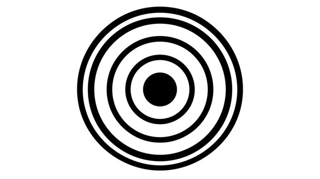 Concentric black and white circular target design pattern.