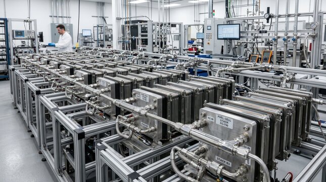 Large Scale Hydrogen Fuel Cell Energy Production Facility with Advanced Technology
