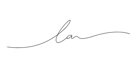 Fototapeta premium Elegant handwritten calligraphy word 'lan' on white background