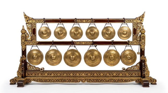 Traditional Indonesian Gamelan Musical Instrument Ensemble.