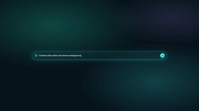 AI photo enhancement interface showing red apple with background removed and adjustment sliders on dark teal background