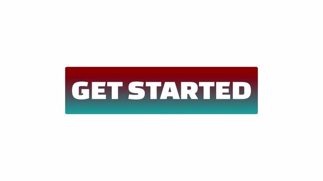 Get Started badge text animation on black background.