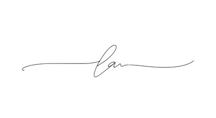 Fototapeta premium Elegant handwritten signature in black ink on white background