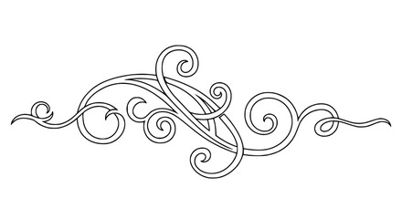 Fototapeta premium Elegant Swirls Flourish Line Art Decoration