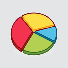 Obraz premium Colorful 3D Pie Chart Icon