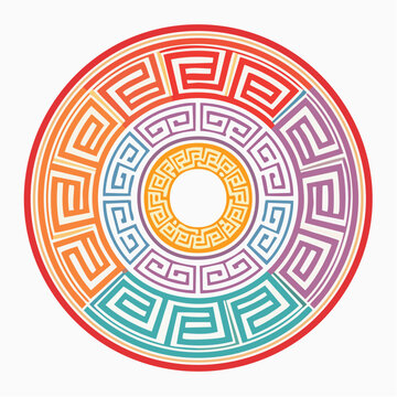Greek Key Pattern Circular Design