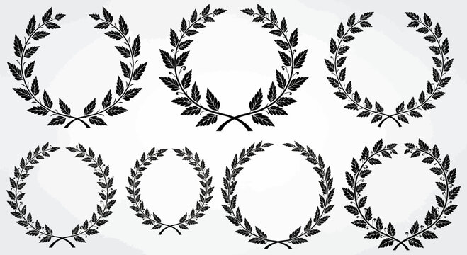 Elegant laurel wreath collection decorative elements for design projects