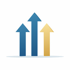 Fototapeta premium Three Upward Arrows Representing Growth and Success