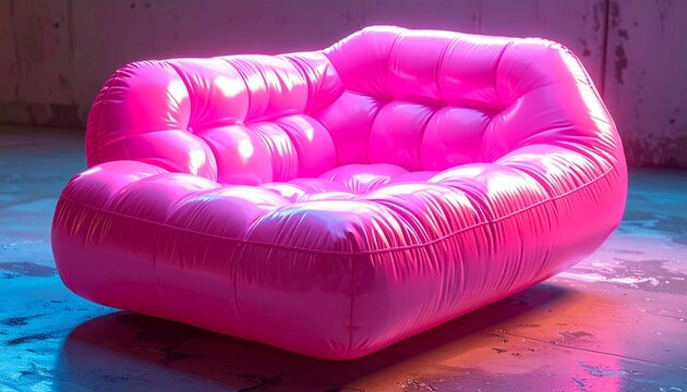 Eye-Catching Pink Inflatable Sofa - A Modern and Playful Seating Option.