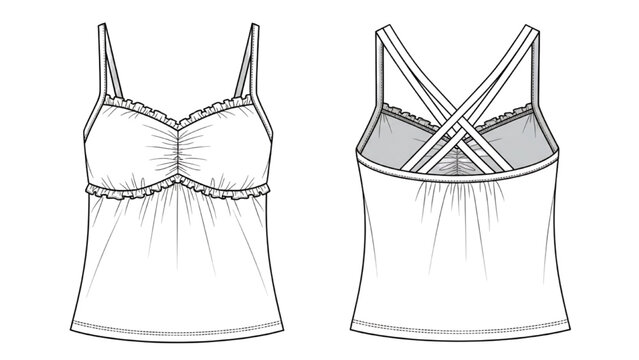 Illustration of women's clothing featuring a camisole design