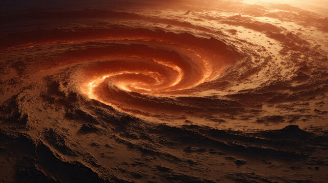 Whirlwind vortex spiral storm cloud sky orange dramatic energy turbulence abstract nature weather cyclone swirl rotation motion power dark light glow horizon atmosphere cosmic chaos fluid texture