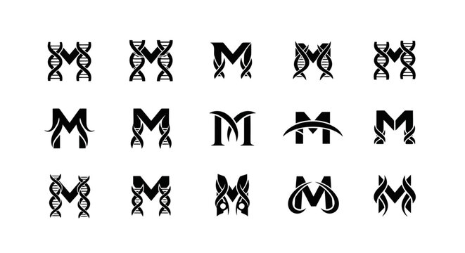 Collection of ornate letter M designs.