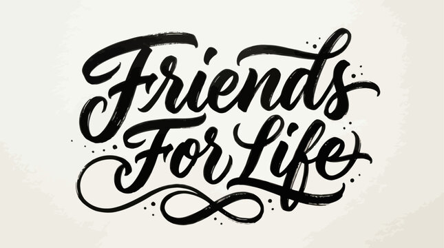 Friends For Life Hand Lettering - Friendship Quote with Calligraphy
