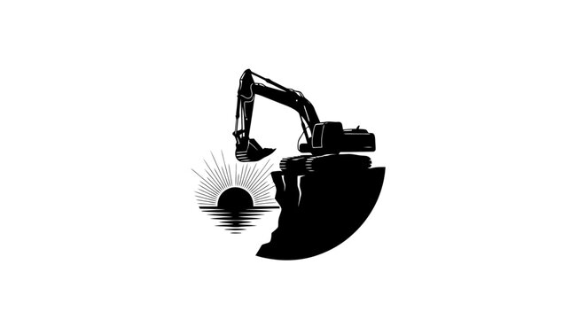 Excavator digging into the ground.