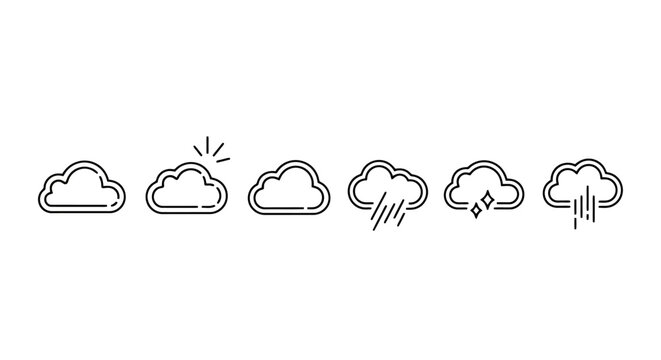 Weather icons with different cloud types.
