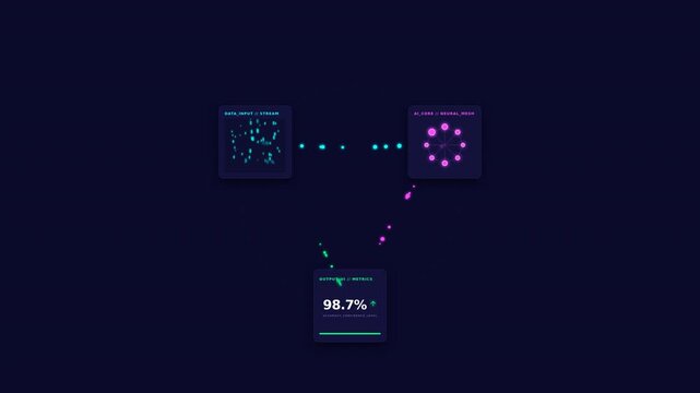 Dynamic motion illustrating blockchain technology with interconnected nodes and digital data flow for innovative digital security and transaction systems.