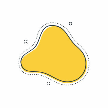 Abstract Yellow Blob Shape with Dotted Border and Decorative Elements