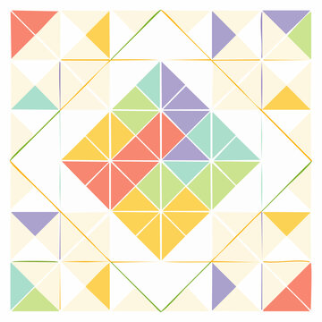 Geometric Quilt Pattern with Pastel Colors