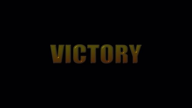 Dark subtle victory reveal animation for game achievement screen, win message, arcade interface and result overlay graphic