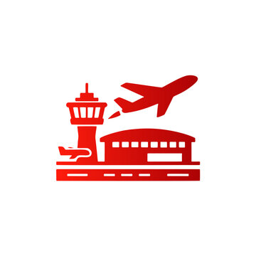 Red Airport Icon Vector