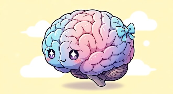 Colorful artistic illustration of human brain with highlighted areas.