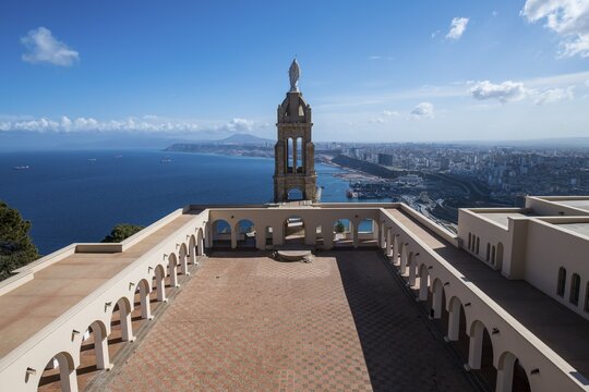 Overlook, Santa Cruz cathedral with view to the city, Oran, Algeria