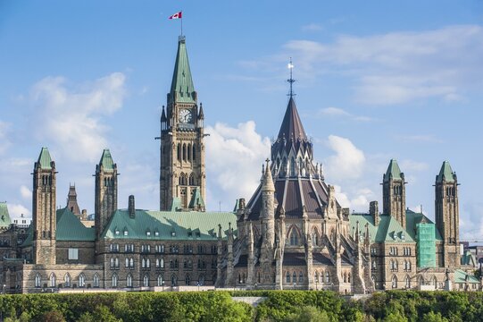 Parliament building Centre Block on parliament hill,  Ottawa,  Ontario, Canada