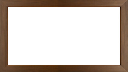 Naklejka premium Mahogany-colored wood frame with premium texture, minimalist design for summer and lifestyle, transparent PNG background, versatile and elegant for photo framing, vacation advertising, hotels, and han
