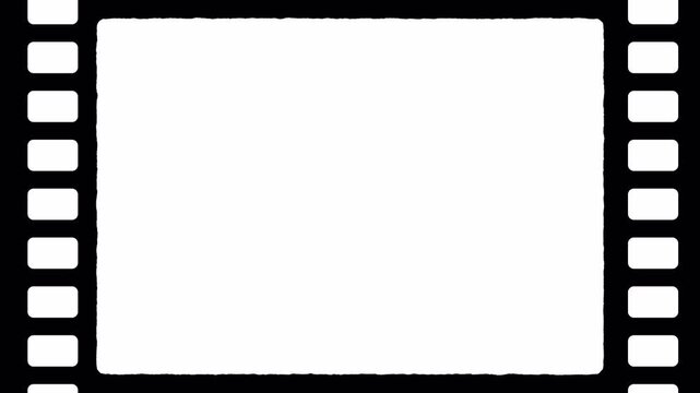 Super 8mm film strip with white square frame border design. Suitable for vintage photo or filmthemed graphic projects. 4K Video - Alpha Channel
