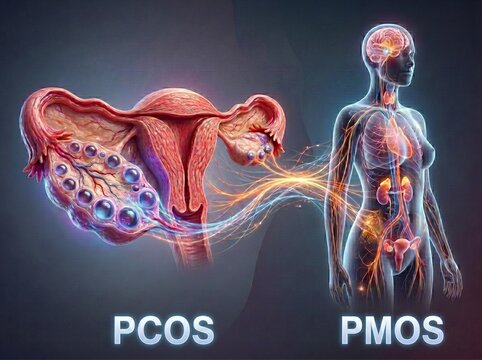 Cinematic Female Endocrine System and PCOS Anatomy Medical Illustration