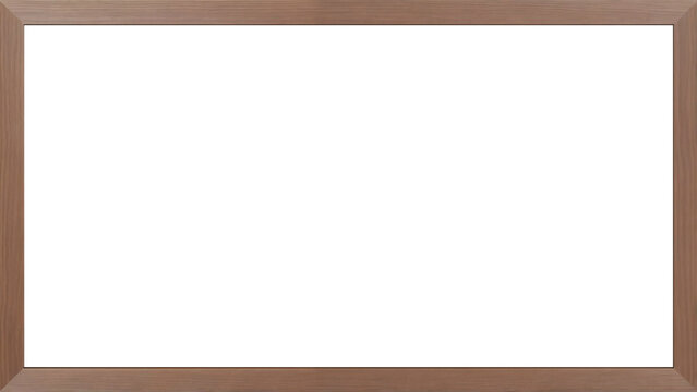 Mahogany-colored wood frame with premium texture, minimalist design for summer and lifestyle, transparent PNG background, versatile and elegant for photo framing, vacation advertising, hotels, and han