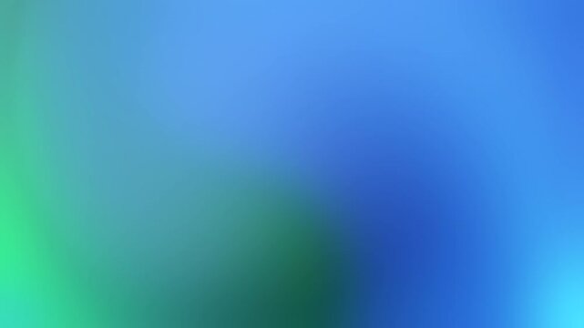 Abstract 4K fluid gradient background with blue and green waves. Seamless loop ambient motion graphic.