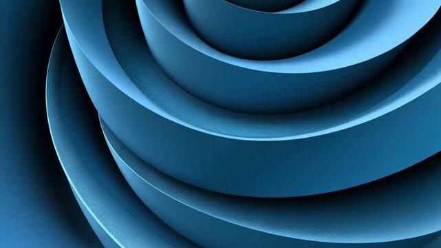 Abstract Blue Layered Waves with Smooth Curves and Textures