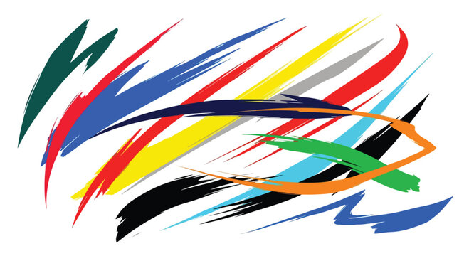 Dynamic racing stripes vector, colorful sports car decals and vinyl wrap graphics, abstract speed motion brush strokes for automotive styling