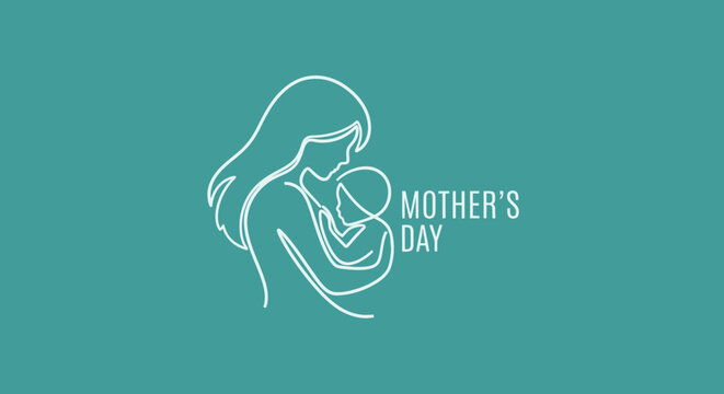 Celebrating Mother's Day with a tender embrace between a mother and her baby, a symbol of love and connection