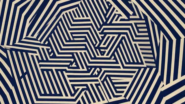 Abstract Geometric Pattern with Inward Spiral in Contrast Colors